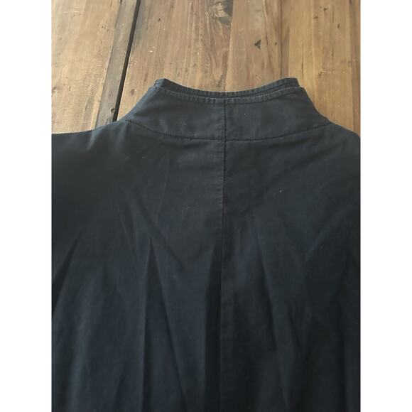 Soft Surroundings Black Button Shirt Size Large Stretch Double Collar - Picture 11 of 13